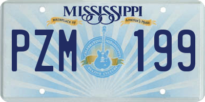 MS license plate PZM199