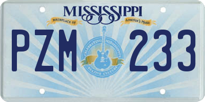 MS license plate PZM233