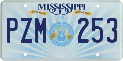 MS license plate PZM253