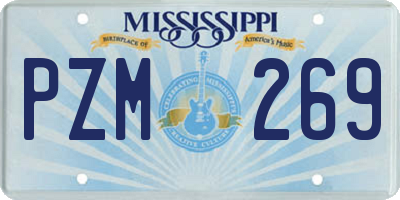 MS license plate PZM269