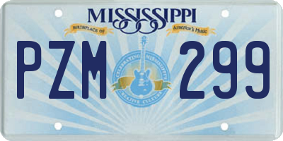 MS license plate PZM299