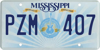 MS license plate PZM407