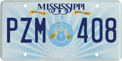 MS license plate PZM408