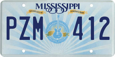 MS license plate PZM412