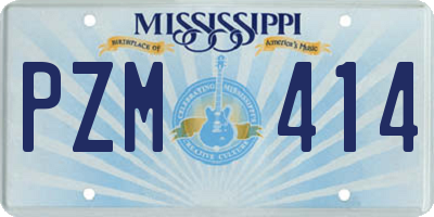 MS license plate PZM414