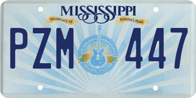 MS license plate PZM447
