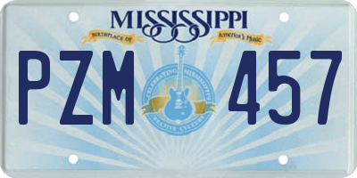 MS license plate PZM457