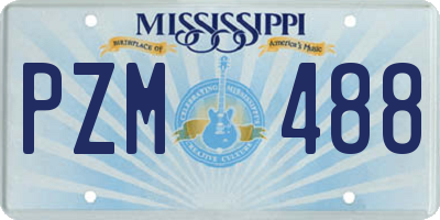 MS license plate PZM488