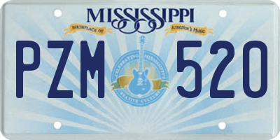 MS license plate PZM520