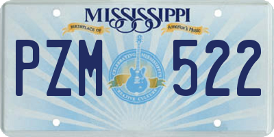 MS license plate PZM522