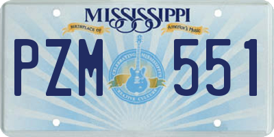 MS license plate PZM551