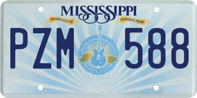 MS license plate PZM588