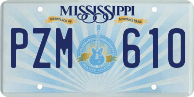MS license plate PZM610