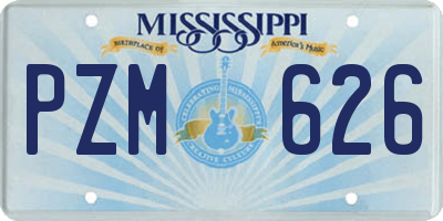 MS license plate PZM626