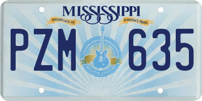 MS license plate PZM635