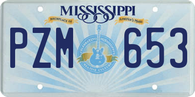 MS license plate PZM653