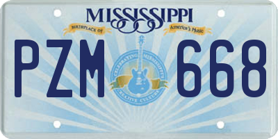 MS license plate PZM668