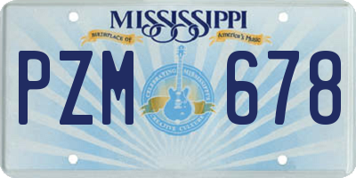 MS license plate PZM678
