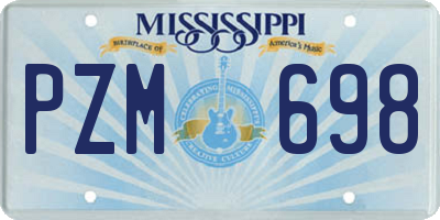 MS license plate PZM698