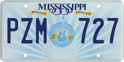 MS license plate PZM727