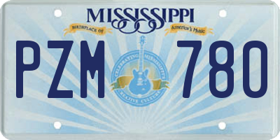 MS license plate PZM780
