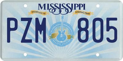 MS license plate PZM805