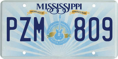 MS license plate PZM809