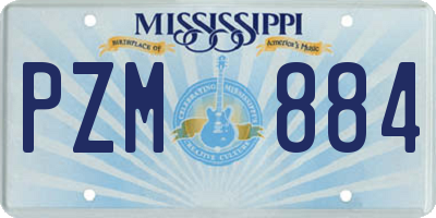 MS license plate PZM884