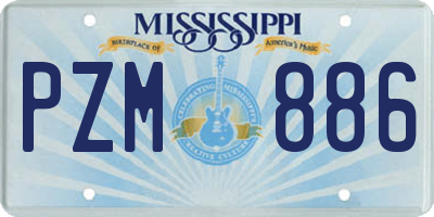 MS license plate PZM886