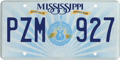 MS license plate PZM927
