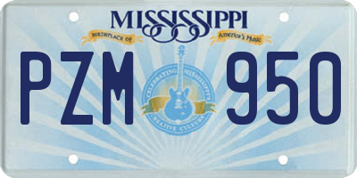 MS license plate PZM950