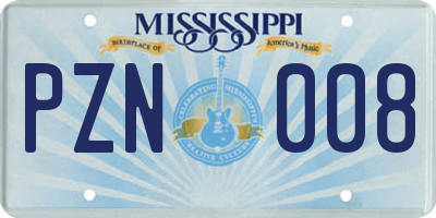 MS license plate PZN008