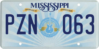 MS license plate PZN063