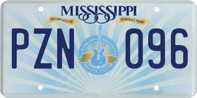 MS license plate PZN096