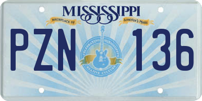 MS license plate PZN136