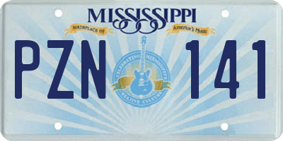 MS license plate PZN141