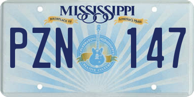 MS license plate PZN147