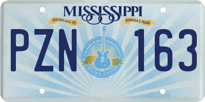 MS license plate PZN163