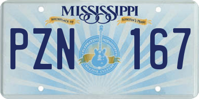 MS license plate PZN167