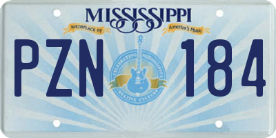 MS license plate PZN184