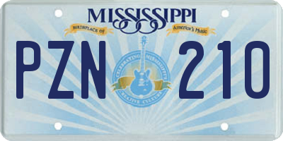 MS license plate PZN210