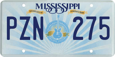MS license plate PZN275