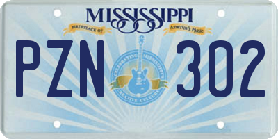 MS license plate PZN302