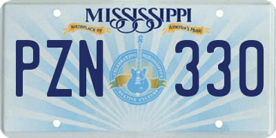 MS license plate PZN330