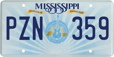MS license plate PZN359