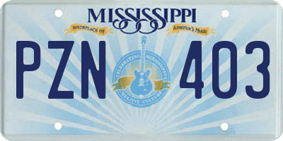 MS license plate PZN403