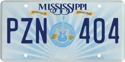 MS license plate PZN404