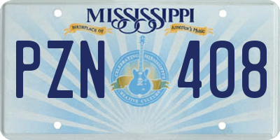 MS license plate PZN408