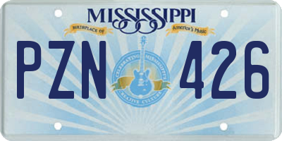 MS license plate PZN426