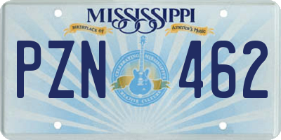 MS license plate PZN462